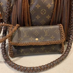 Braided leather Louis Vuitton wallet on a chain/crossbody